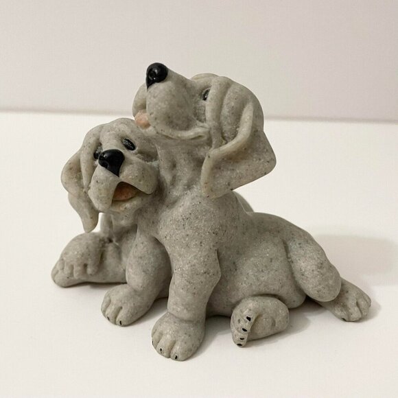 Vintage 2001 Quarry Critters Dog Figurine Pebbles And Patch Dogs - Picture 13 of 16